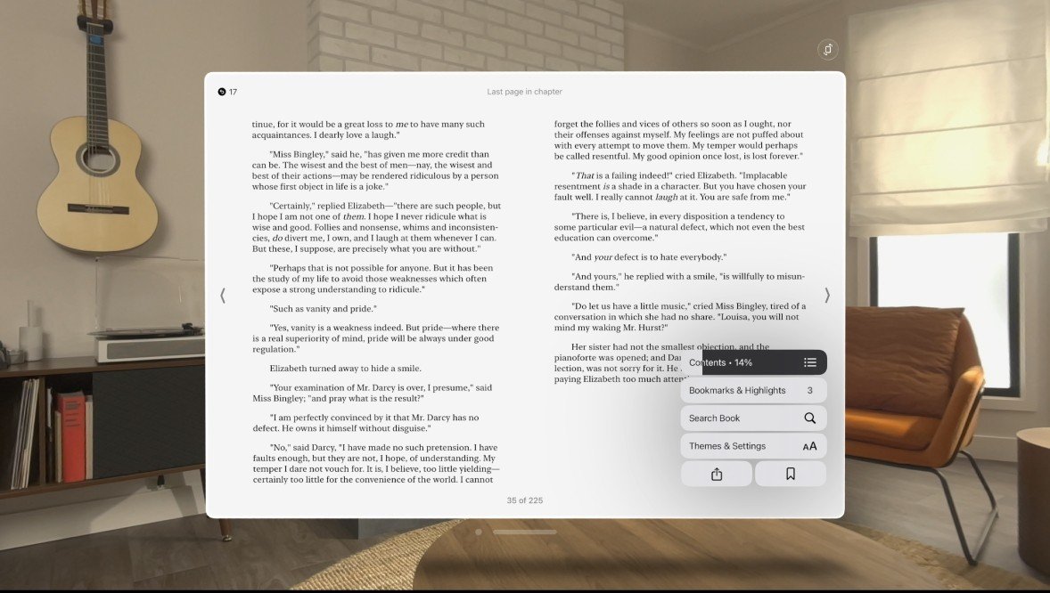 Apple Books for iPad on Apple Vision Pro