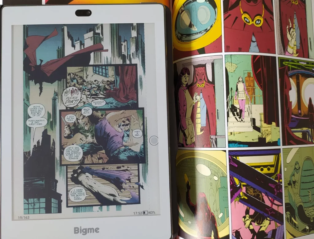 printed book vs kaleido 3 e ink screen comparison