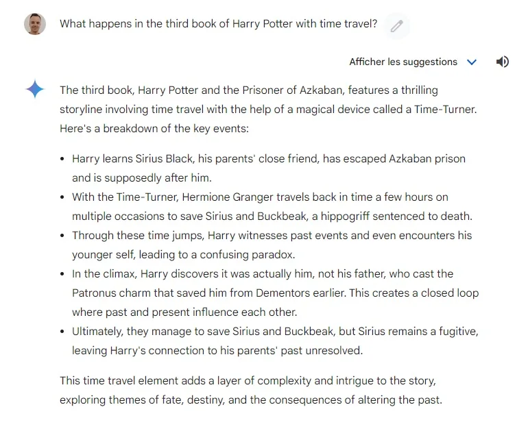 harry potter question gemini