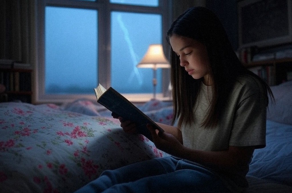 girl reading book