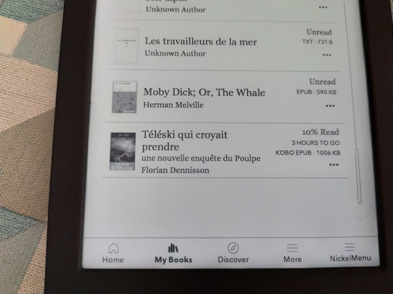 ebook on kobo ereader library