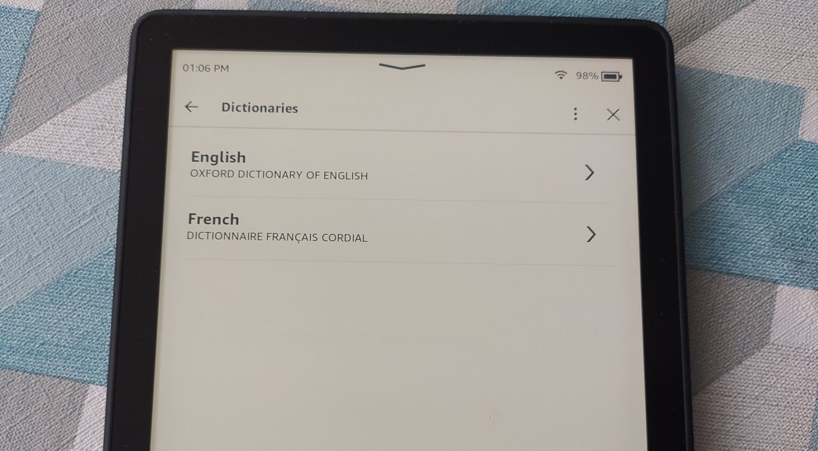 change language kindle ereader