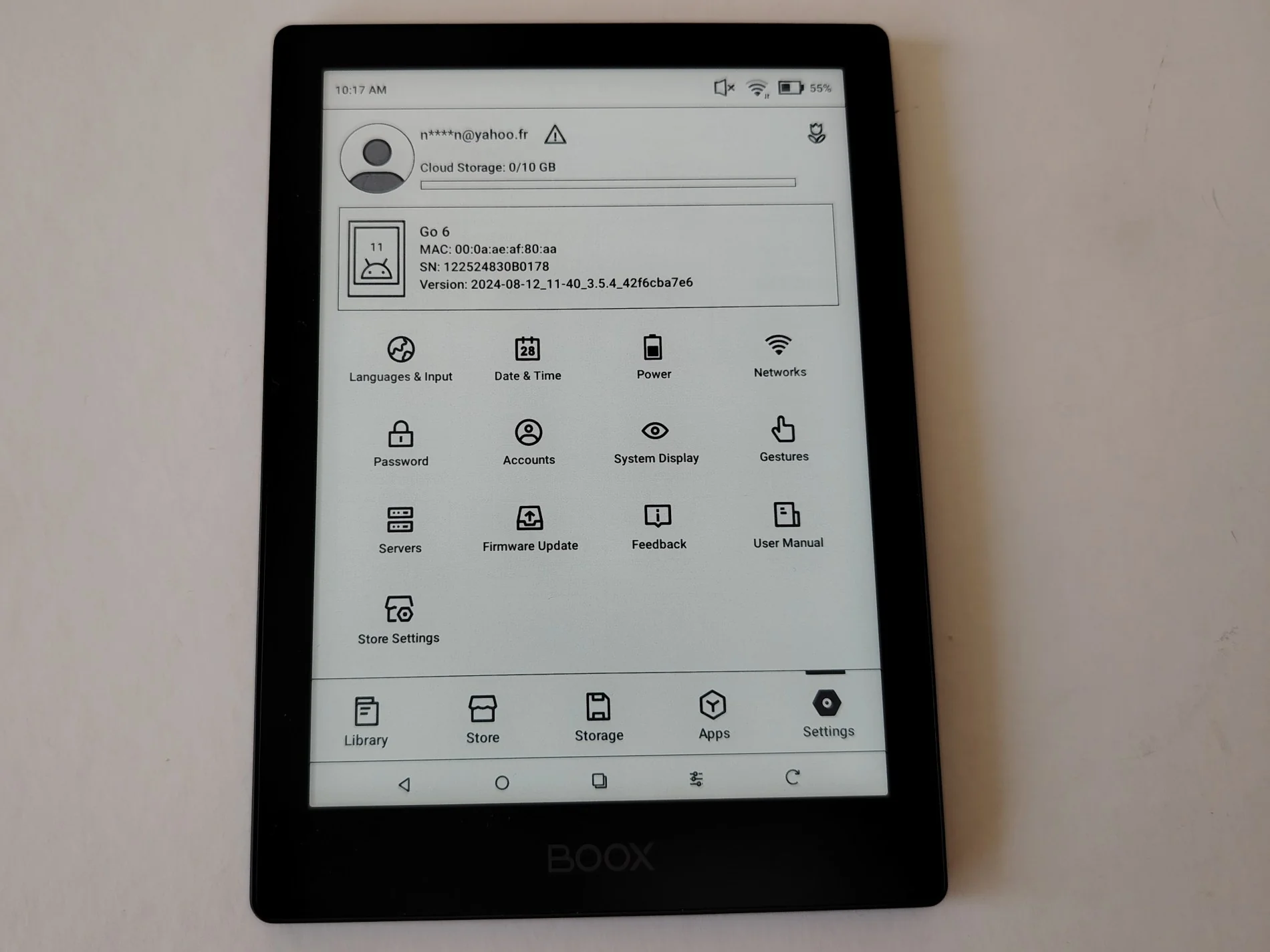 onyx boox go 6 e-reader