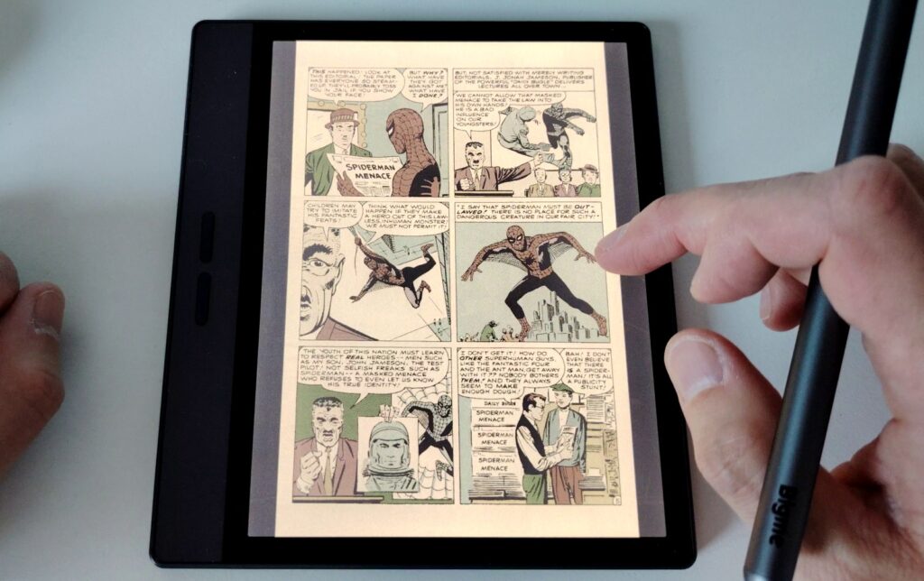 bigme B7 color e-reader review comicbook kindle app